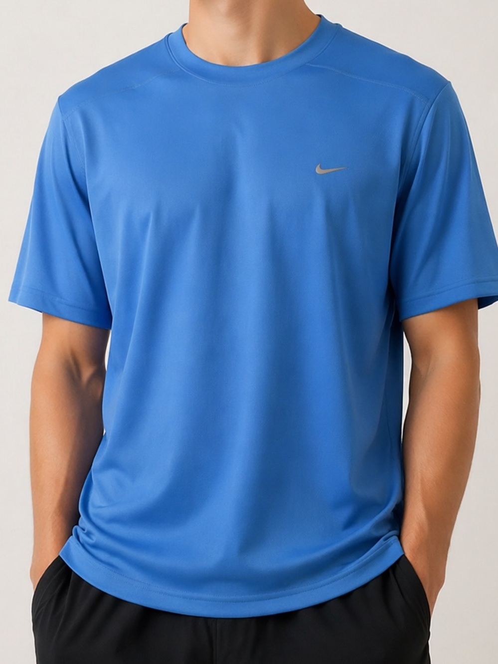 Nike Small Swoosh Tee Blue Athletic Gym Shirt Men’s Large NWT